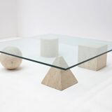 Table basse Metafora en travertin par Massimo & Lella Vignelli, Italie