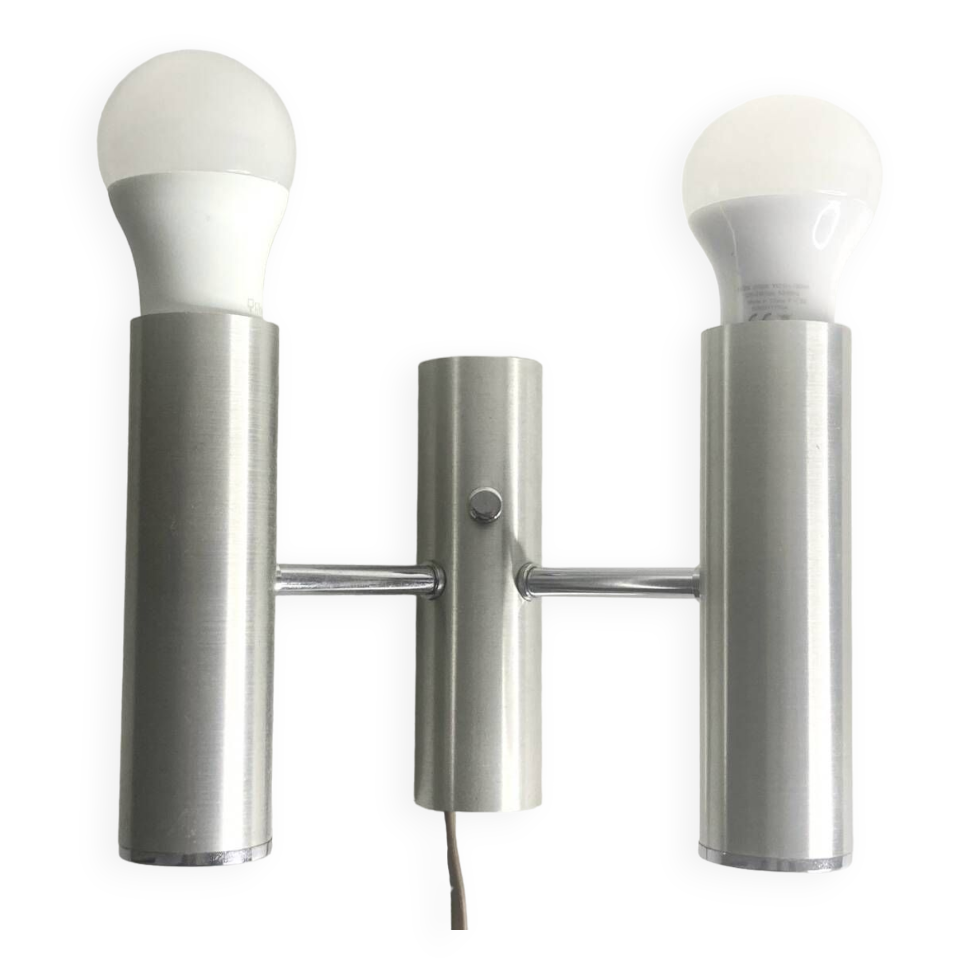 70s brushed steel wall light