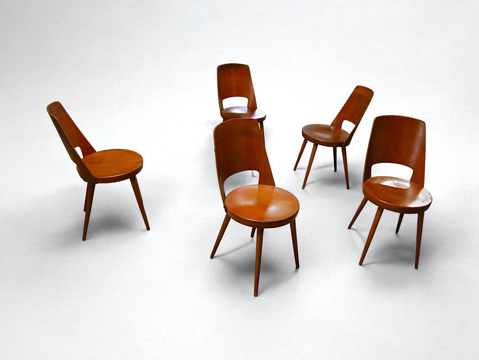 5 chaises Baumann Mondor, 1950-1960