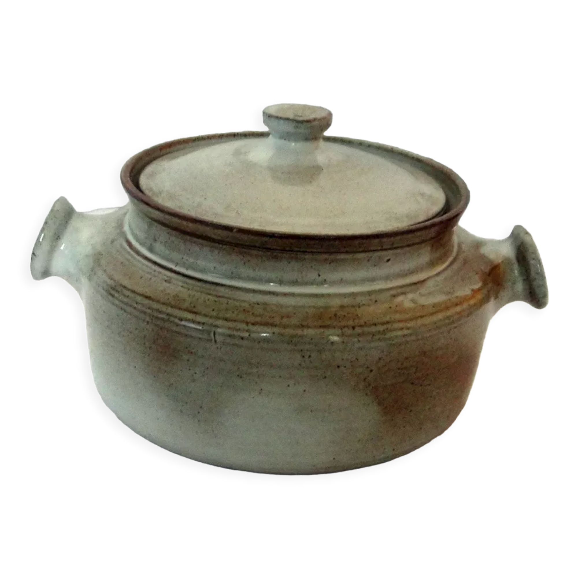 Soup tureen or vegetable dish with glazed ceramic lid