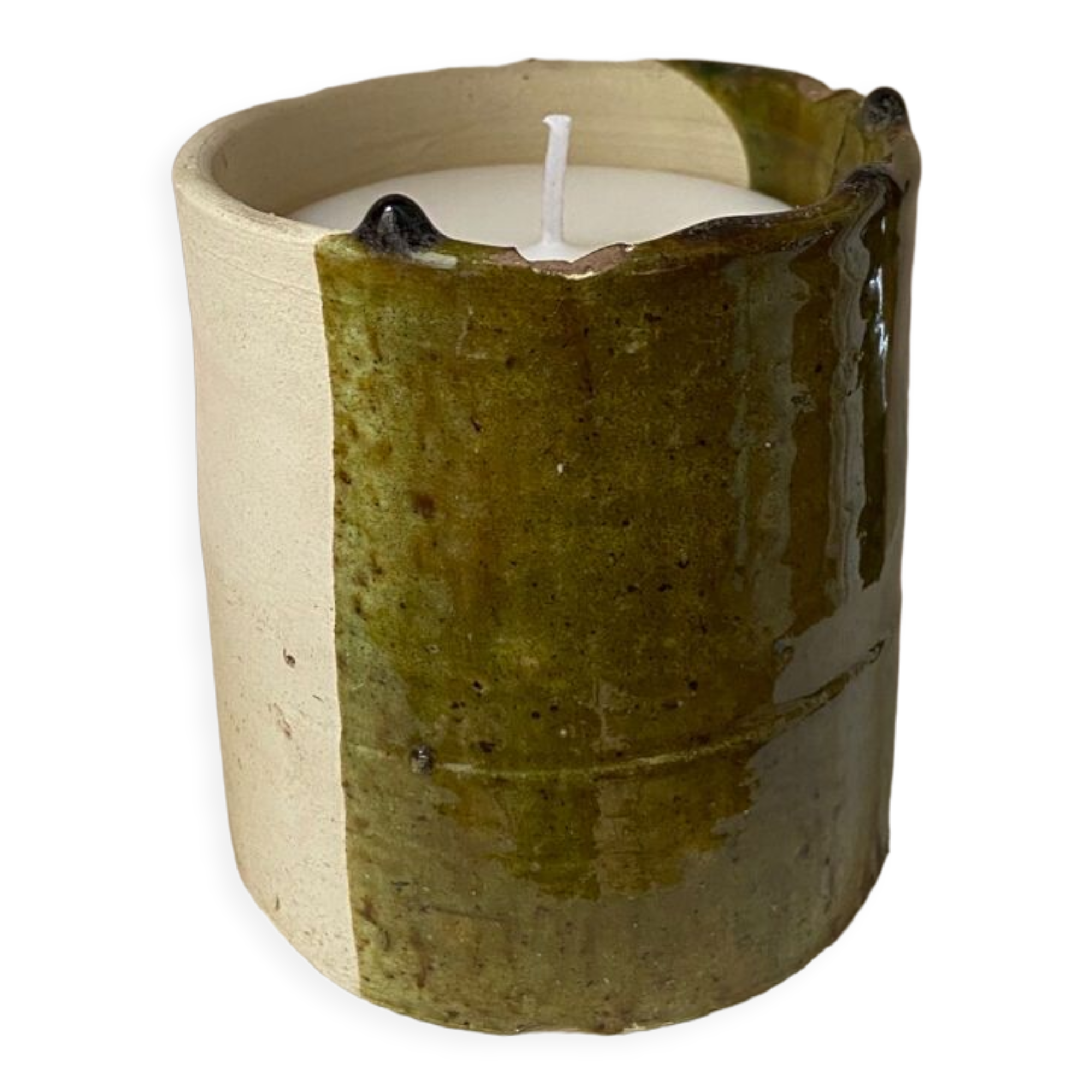 Bougie en Tamegroute bi colore, ambre