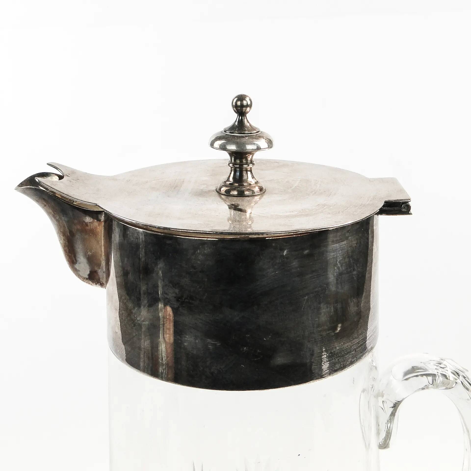 Art Deco wine jug, transparent glass, Germany, 1920s