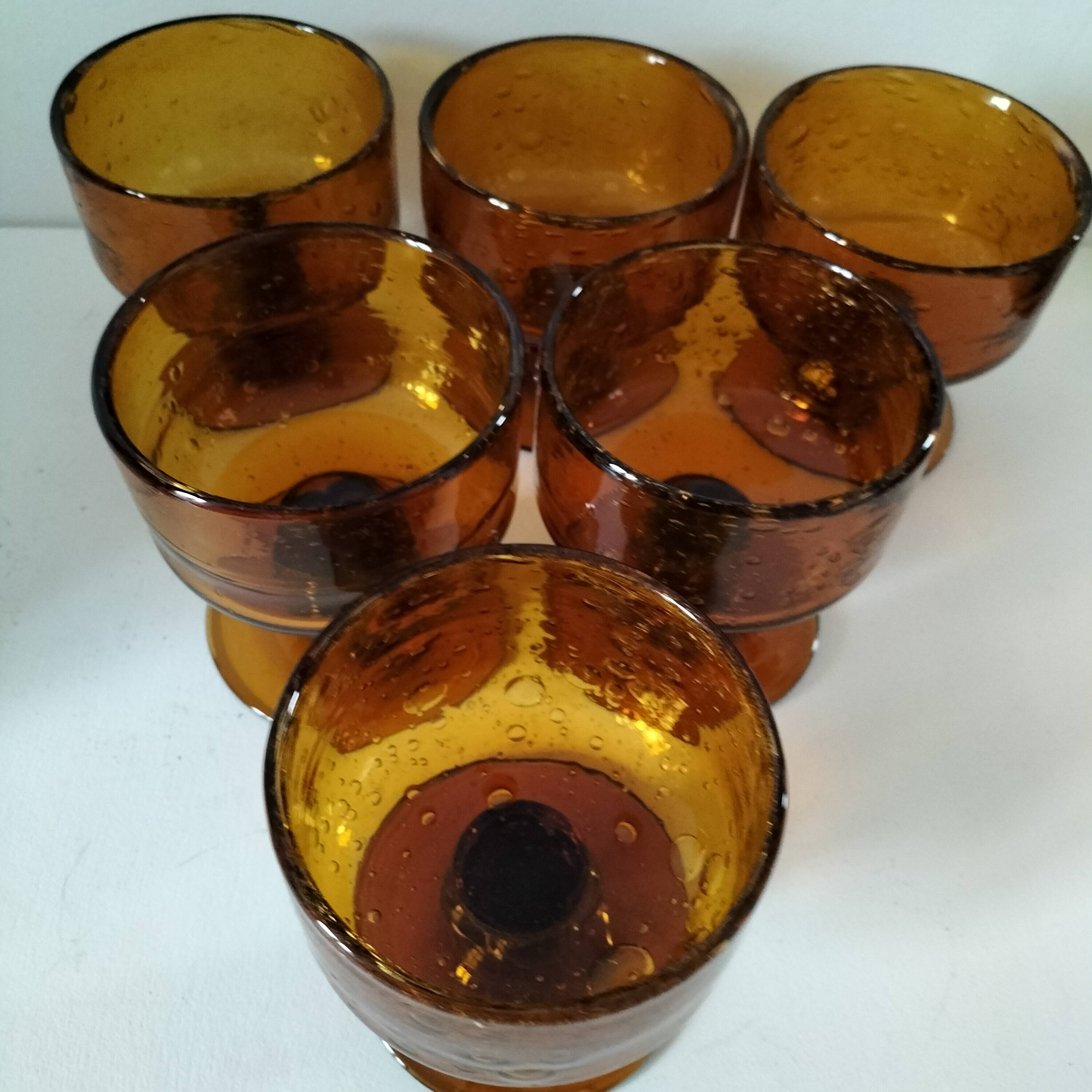 6 Biot bubble glass glasses or cups