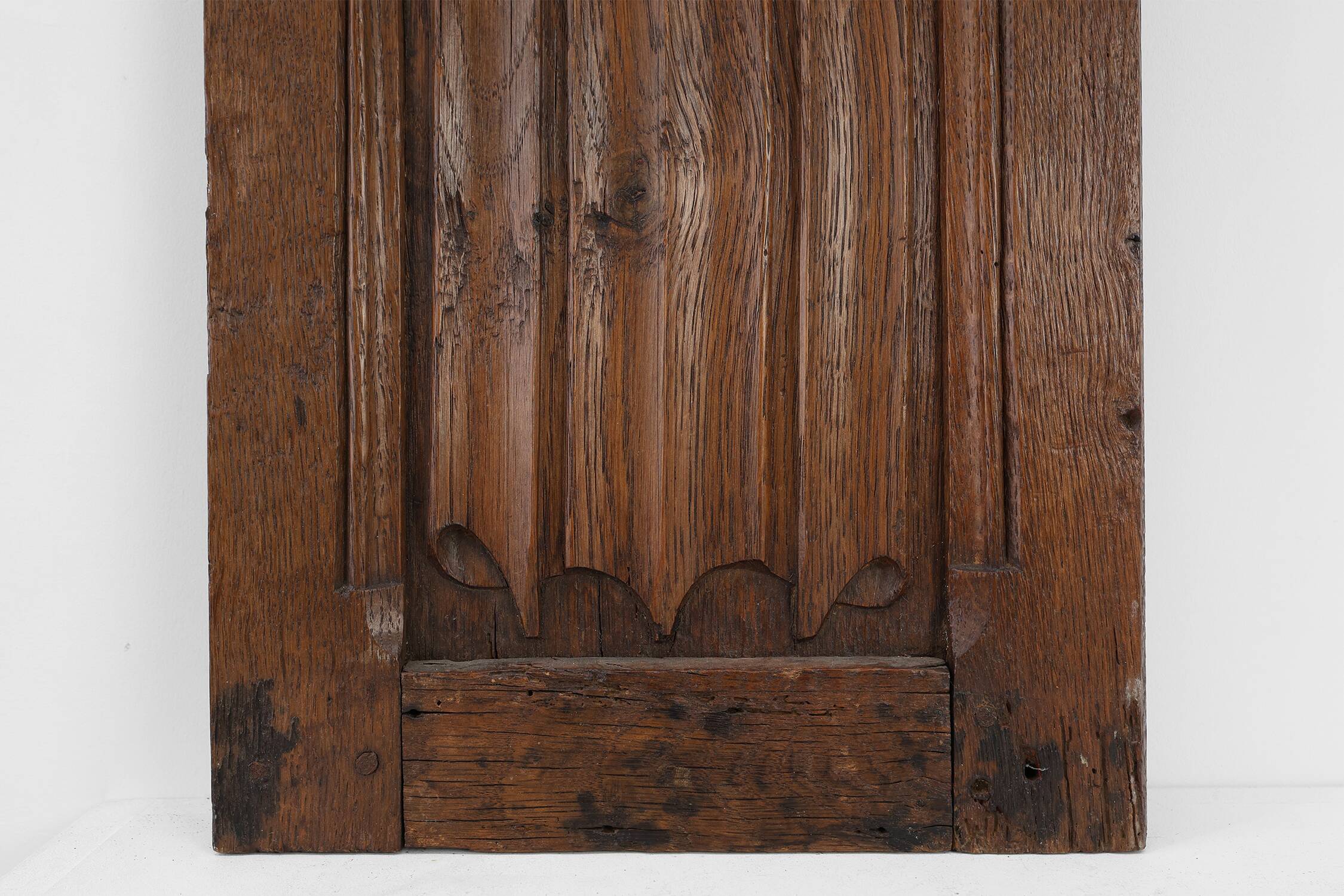 Early 16th Gothic century carved oak relief panel, France