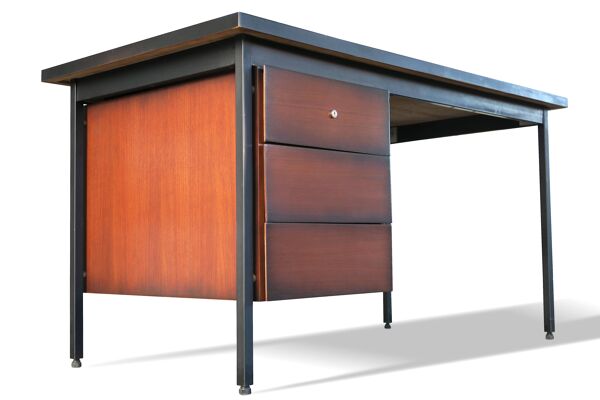 Bureau de Florence Knoll signé Knoll – laqué noir – circa 1950