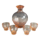 Service à liqueur en verre rosé