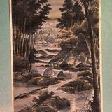 Old tapestry hanging velvet Asia Japan 19th 20th century