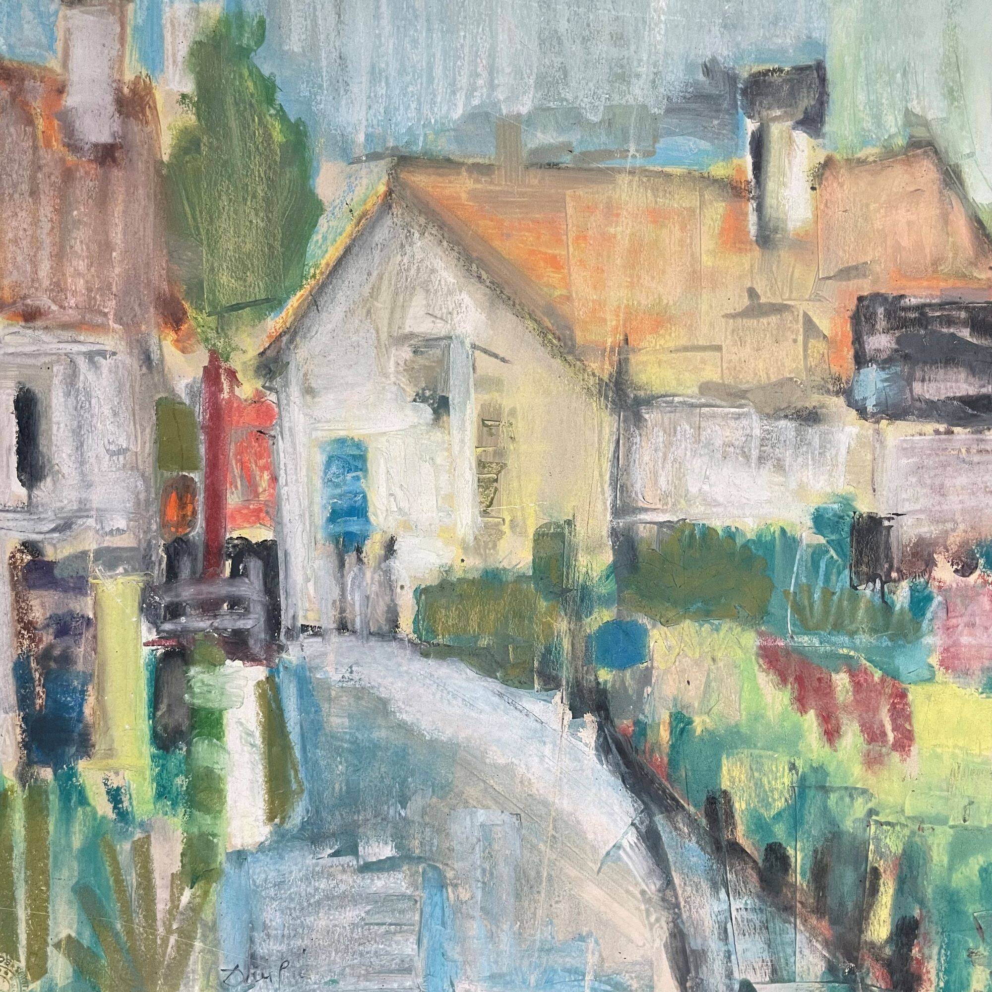 Painting, gouache and pastel chalk, Jacques Daufin, 1960s