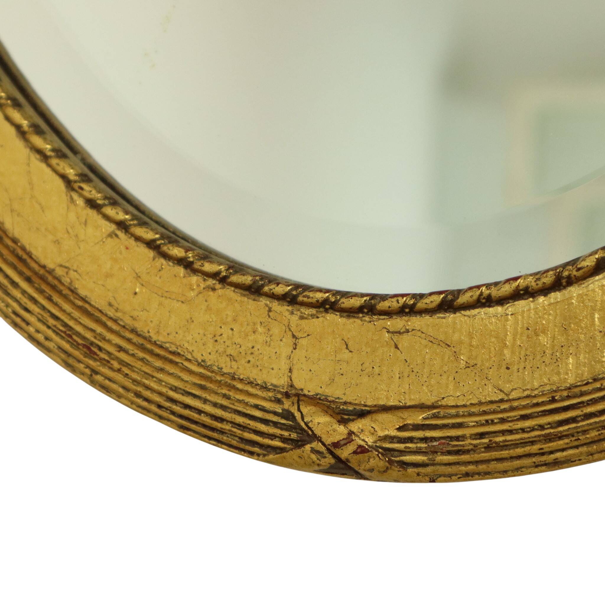 French Oval Facet Cut Mirror with Bow Classic 51cm