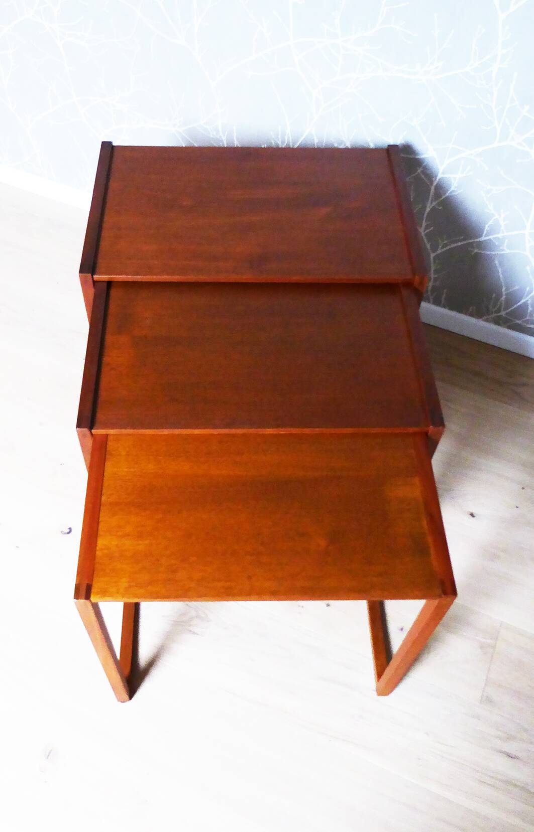 Small teak nesting tables