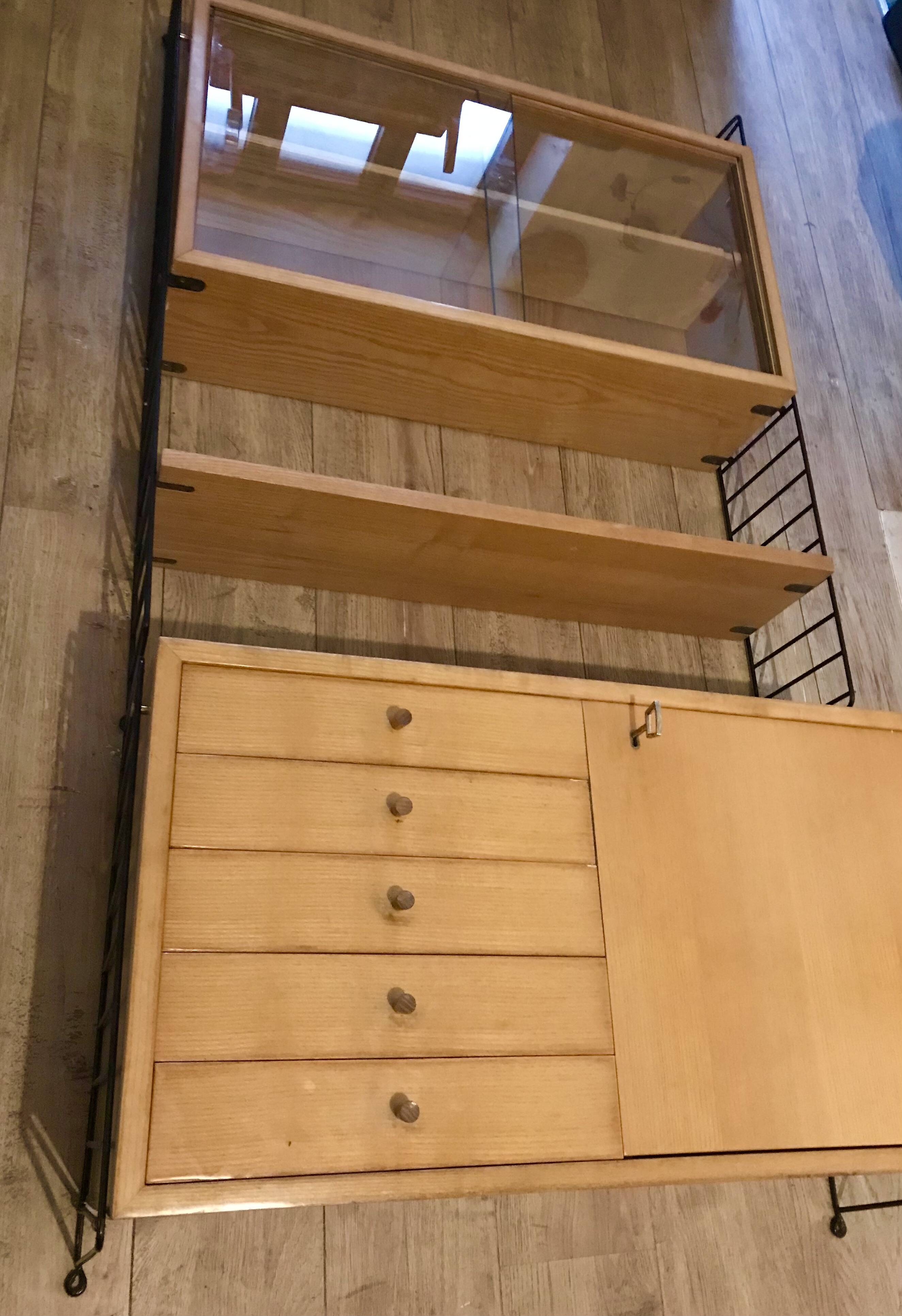 String wall unit, shelf unit and display case, Sweden 1960