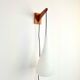 Vintage Tear Drop Wall Lamp in Teak and White Glass, Denmark, 1960s