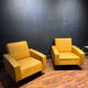Pair of vintage mustard yellow armchairs – 1970s design