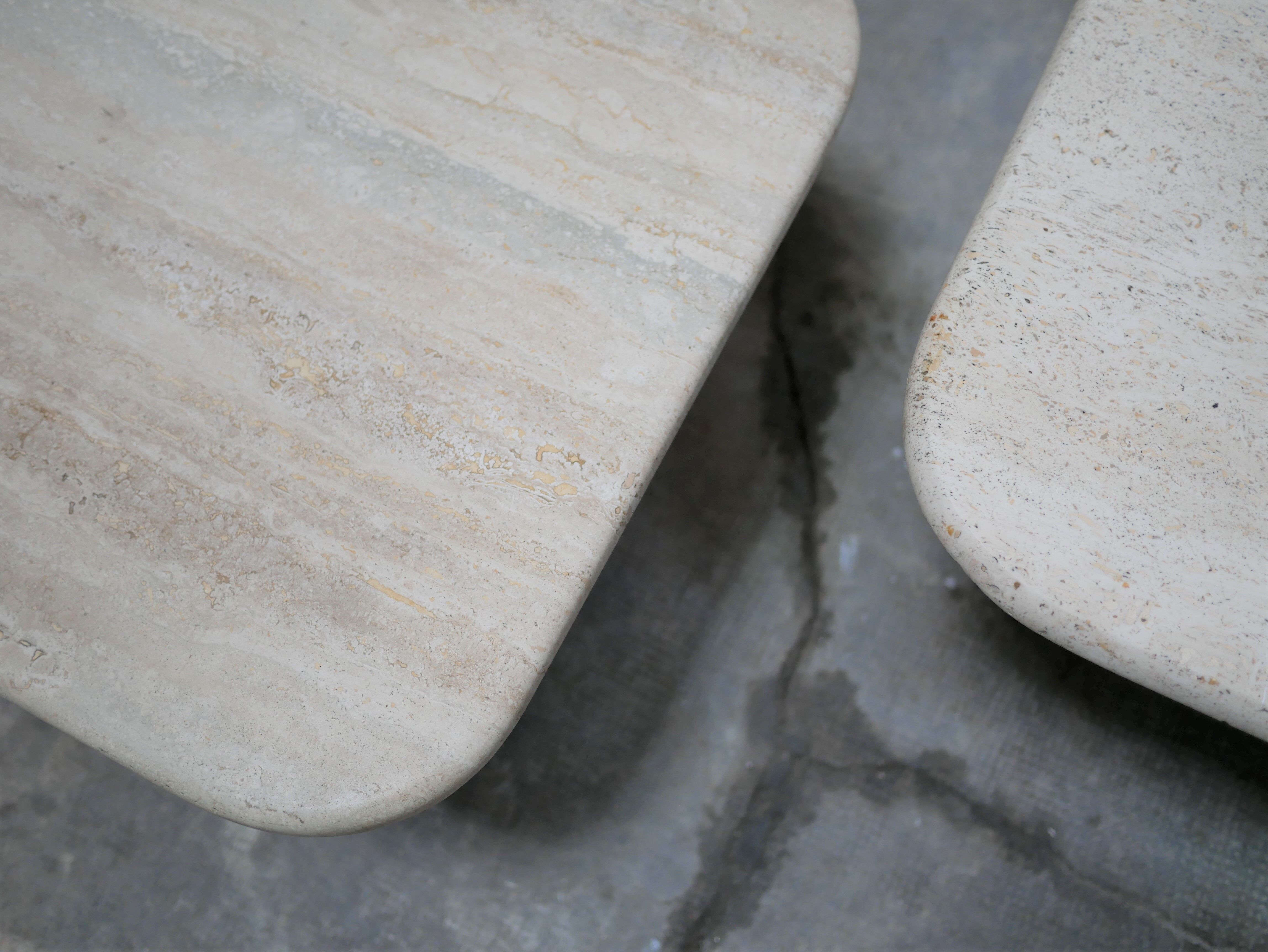Coffee tables in travertine