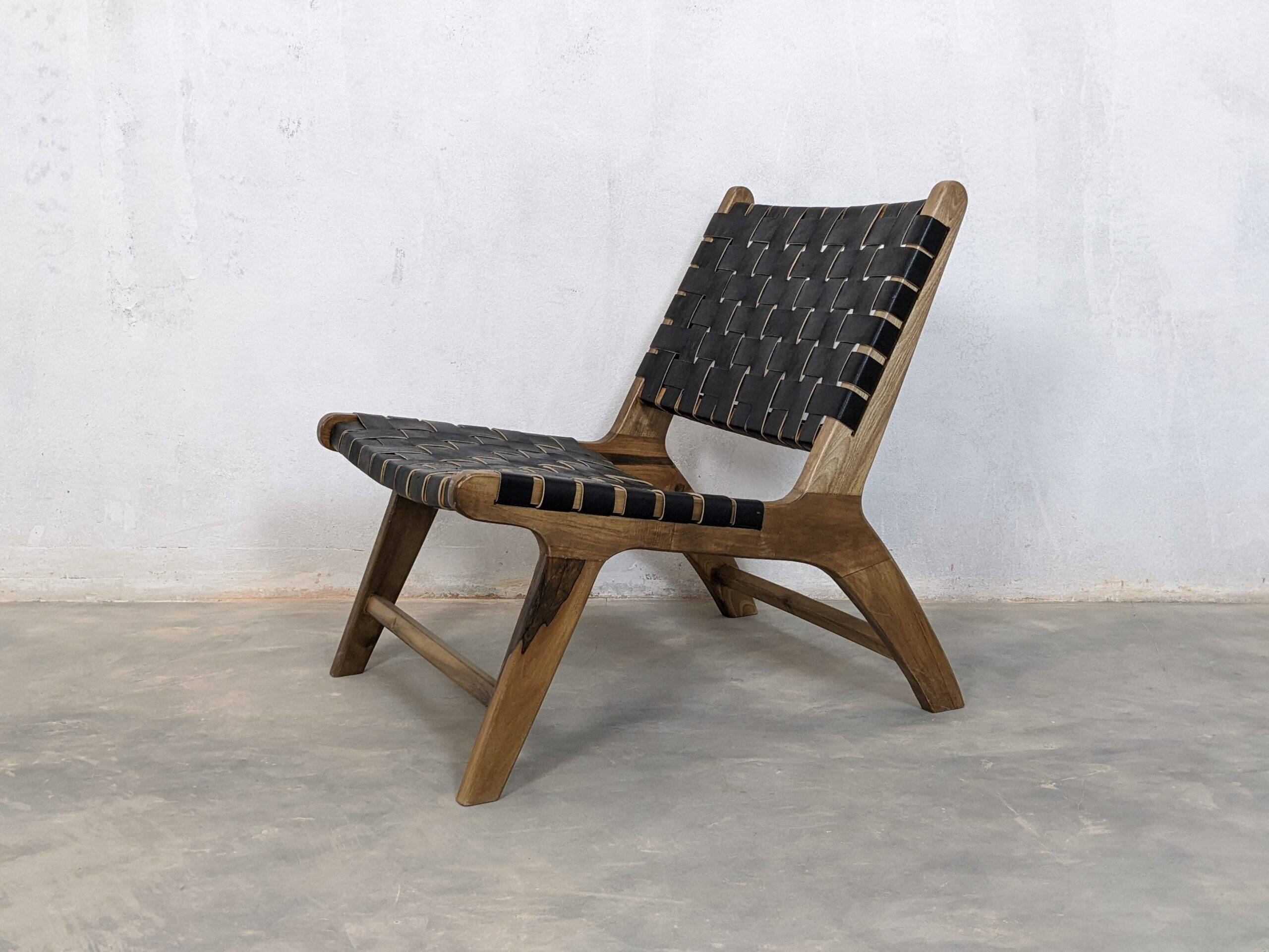 Handcrafted Moroccan leather armchair