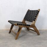 Handcrafted Moroccan leather armchair