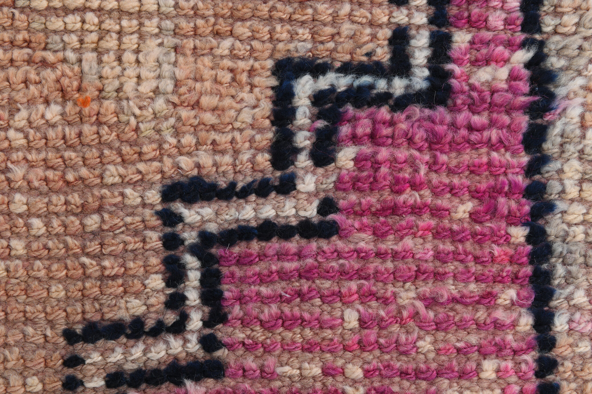 3x10 pastel pink & blue vintage rug