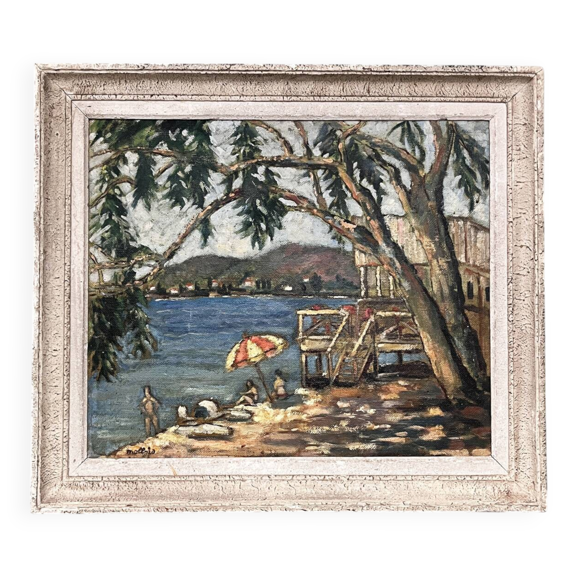 Tableau années 60 "La villégiature" signé Mollrio