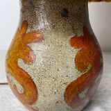 Stoneware lamp with wool shade