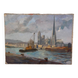 Original Oil Painting on Canvas of  Cathedral and the River