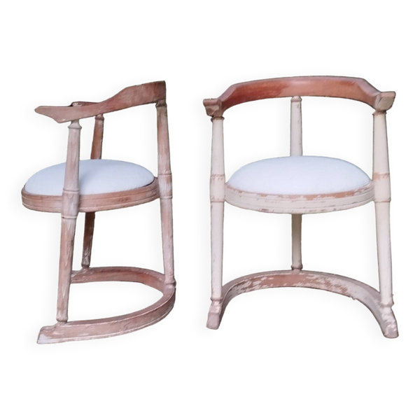 Paire de fauteuils tonneau anciens