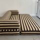 Beige and brown sofa vintage guest bed