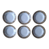 Set of 6 plates Mitteteich Bavaria gold flowers