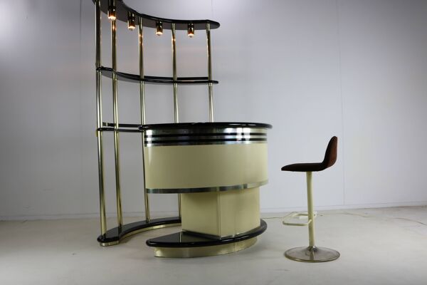 Bar bar par Harvey Guzzini pour Stilglass Donati, années 70
