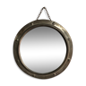 Miroir de sorcière bombé en laiton 37x37cm