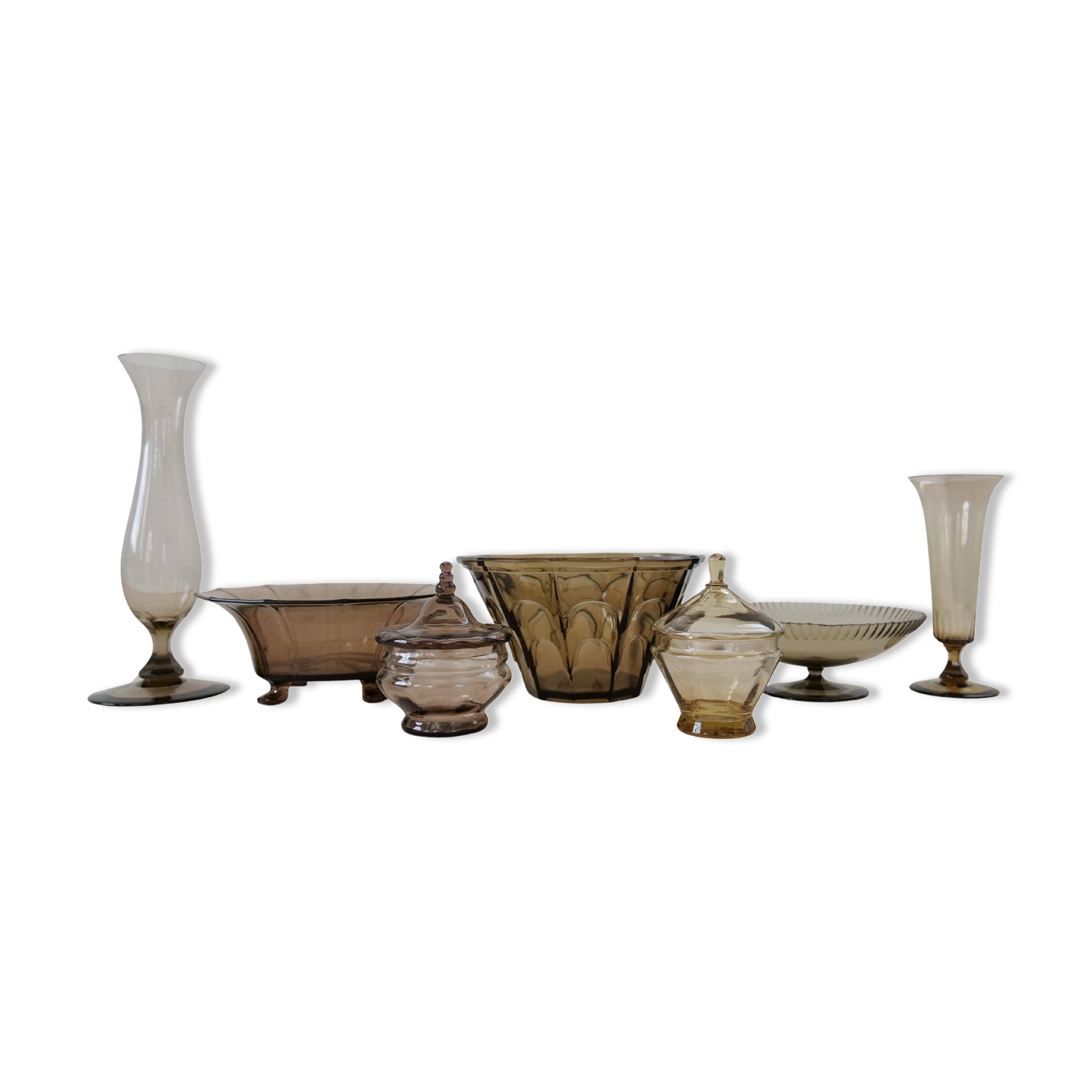 Art Deco Collection of 7 Vases and Sculptures Sweden 1920s
