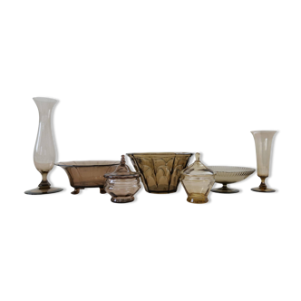 Art Deco Collection of 7 Vases and Sculptures Sweden 1920s