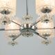 Vintage Austrian Glass Chandelier: Mid-Century Modern Embossed Pendant Lamp