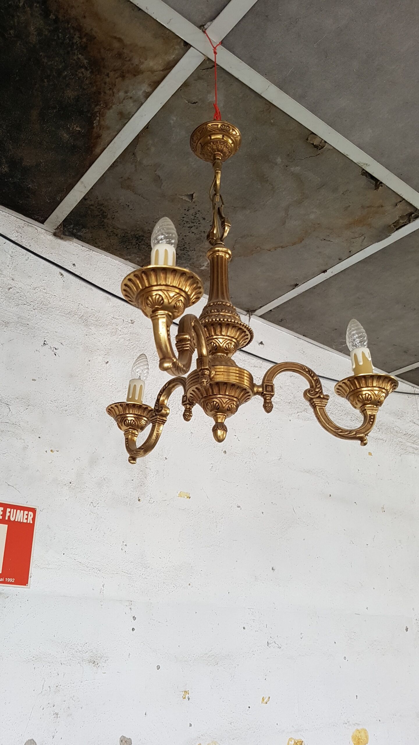 Golden bronze chandelier