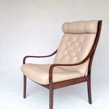 Leather Armchair by Fredrik A. Kayser for Vatne Møbler, 1960