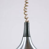 Large German pendant light in chrome metal, Tulip model by Erco 1960.