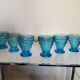 Lot de 6 verres bleus à facettes