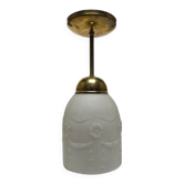 Vintage pendant lamp in glass, Poland, 1960s