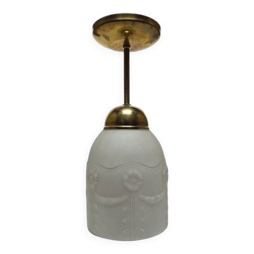 Lampe suspendue vintage en verre, Pologne, années 1960