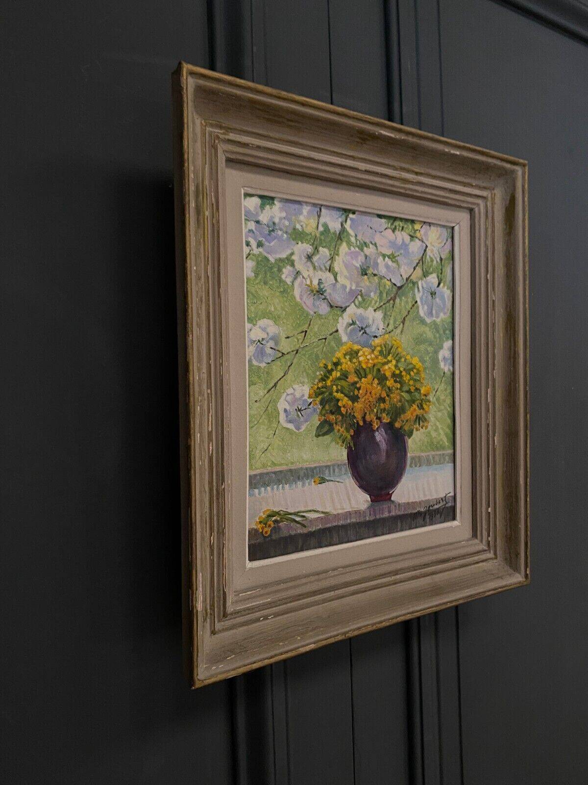 Oil on canvas still life M. Joubert 1956 bouquet of flowers