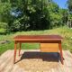 Scandinavian minimalist desk with compass feet