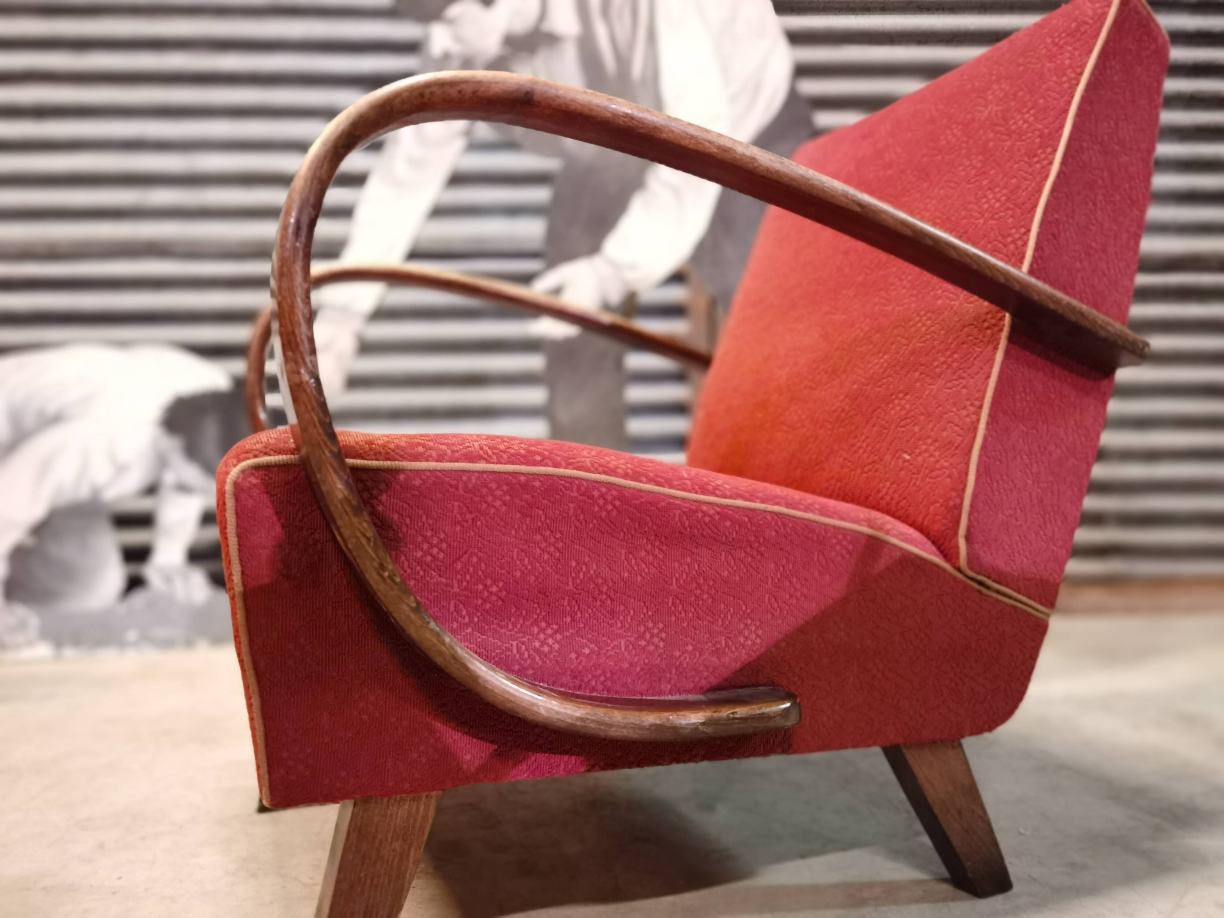 Pair of H 410 armchairs by Jindřich Halabala for Up Zavody