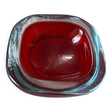 Vintage red Murano "Sommerso" Glass for Coffee table , Bookcase accent
