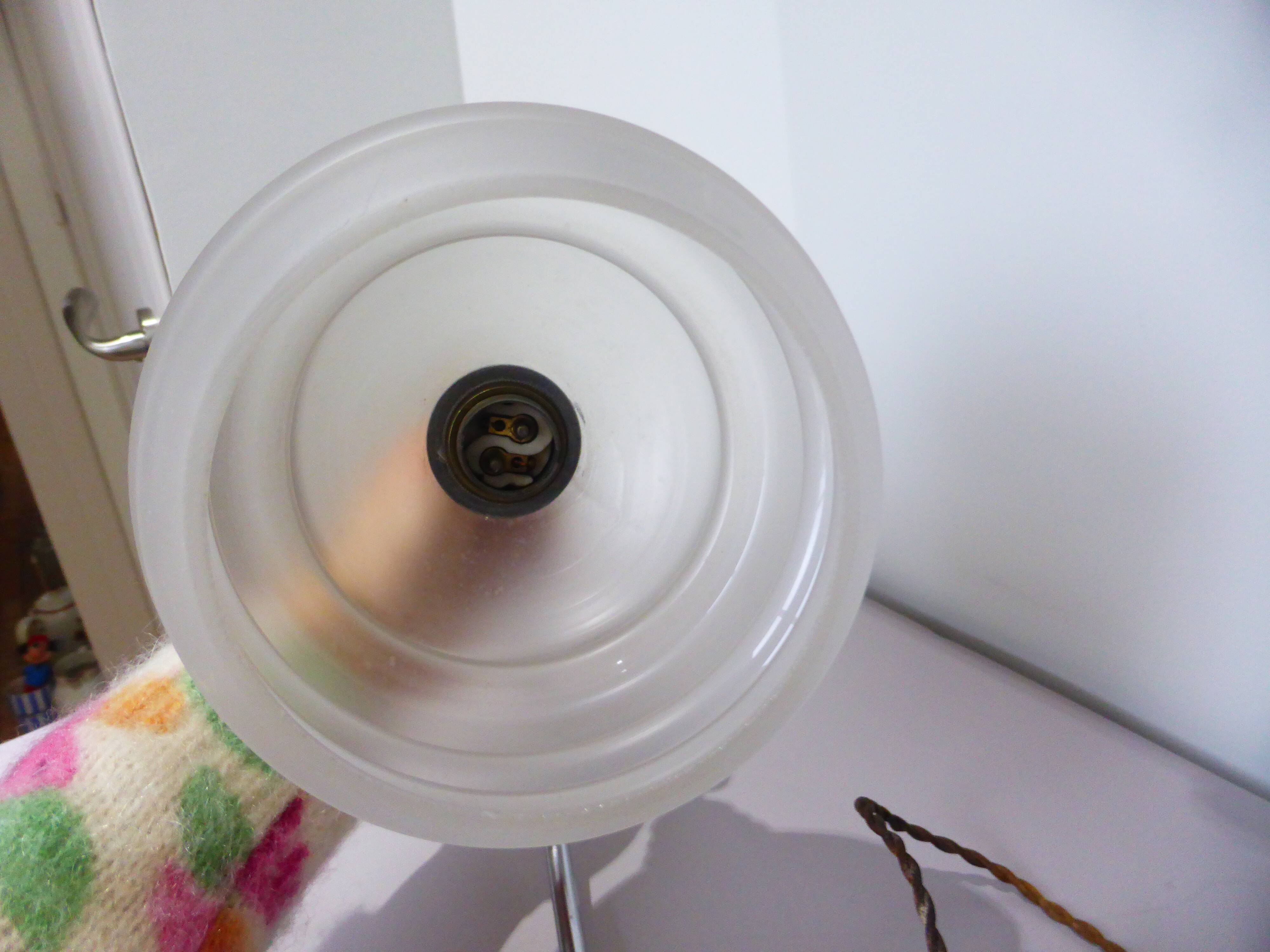 art deco table lamp with white opaline glass 231137