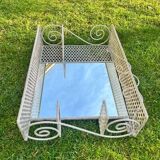 Vintage metal shelf with mirror