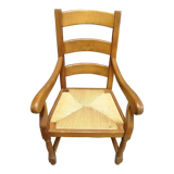 Country armchair in solid oak