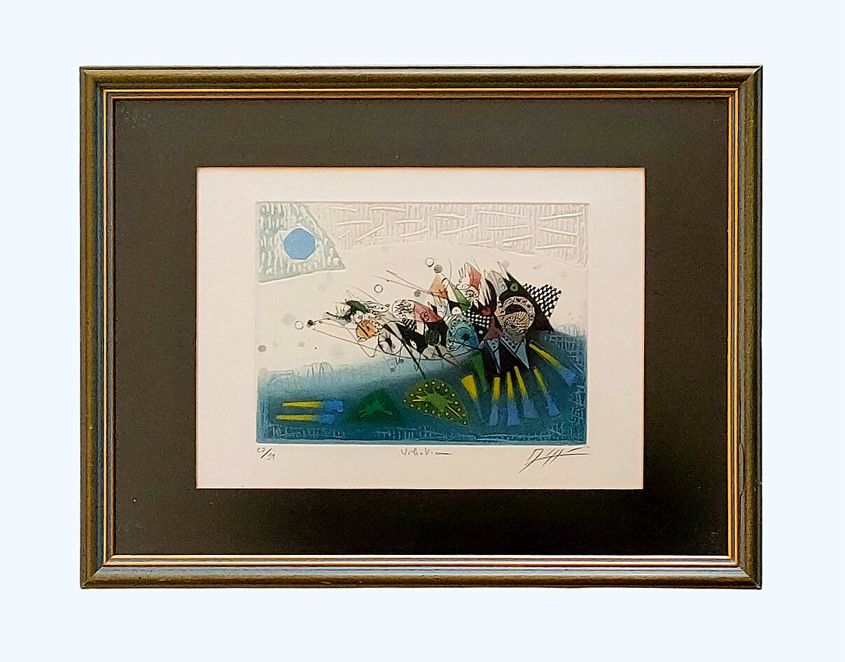 Tableau georges dussau (1947) - gravure 6/99 sur papier gaufré, «vibration»