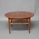Table basse en teck avec étagère de cordon estampillée « Møbelintarsia », années 1950
