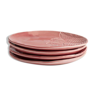 Lot de 4 assiettes blanca rosa s