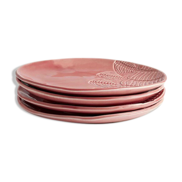 Lot de 4 assiettes blanca rosa s