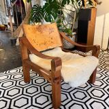 Paire de fauteuils et un repose pied Pierre Chapo 1960